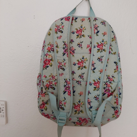 Vera Bradley Iconic XL Campus Backpack in the Water Bouquet pattern - Picture 3 of 11
